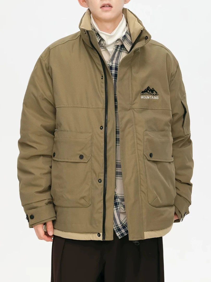 冬季新国标工装羽绒服休闲保暖白鸭绒加厚外套-8085