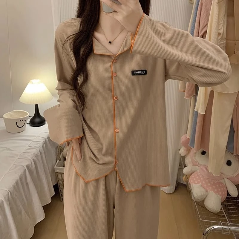 秋冬睡衣女冬季厚款德绒长袖长裤2024新款日系简约春秋开衫家居服