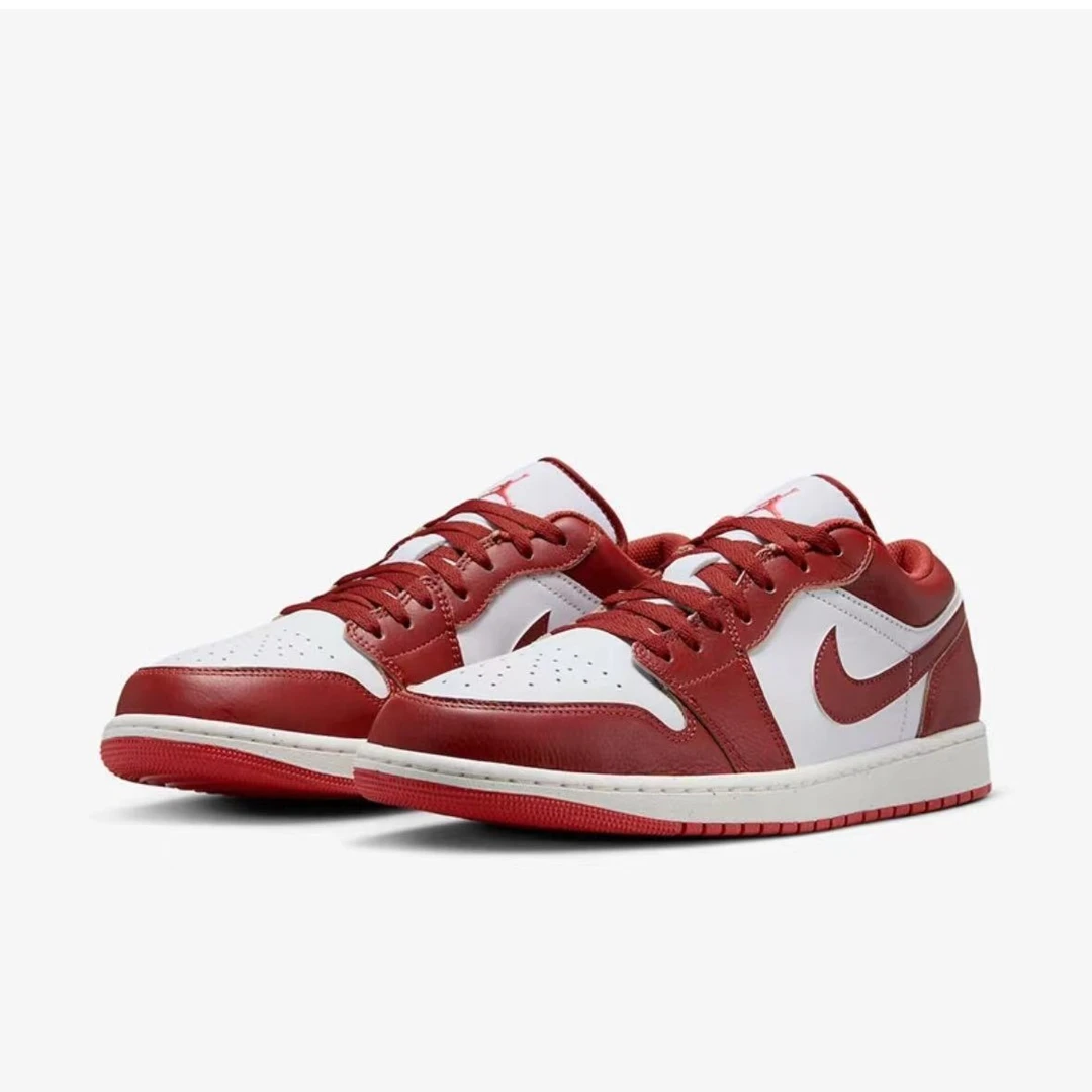 Nike/耐克男子AIR JORDAN 1 Low 白红低帮复古板鞋FJ3459-160