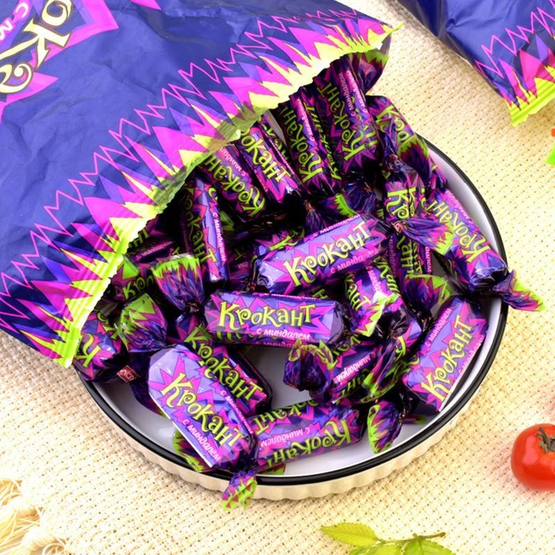 【年货糖果半价】紫皮糖巧克力夹心花生糖果500克