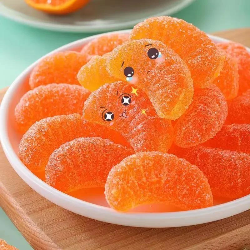 橘子软糖橘子瓣橡皮糖怀旧桔子味零食老式水果喜糖