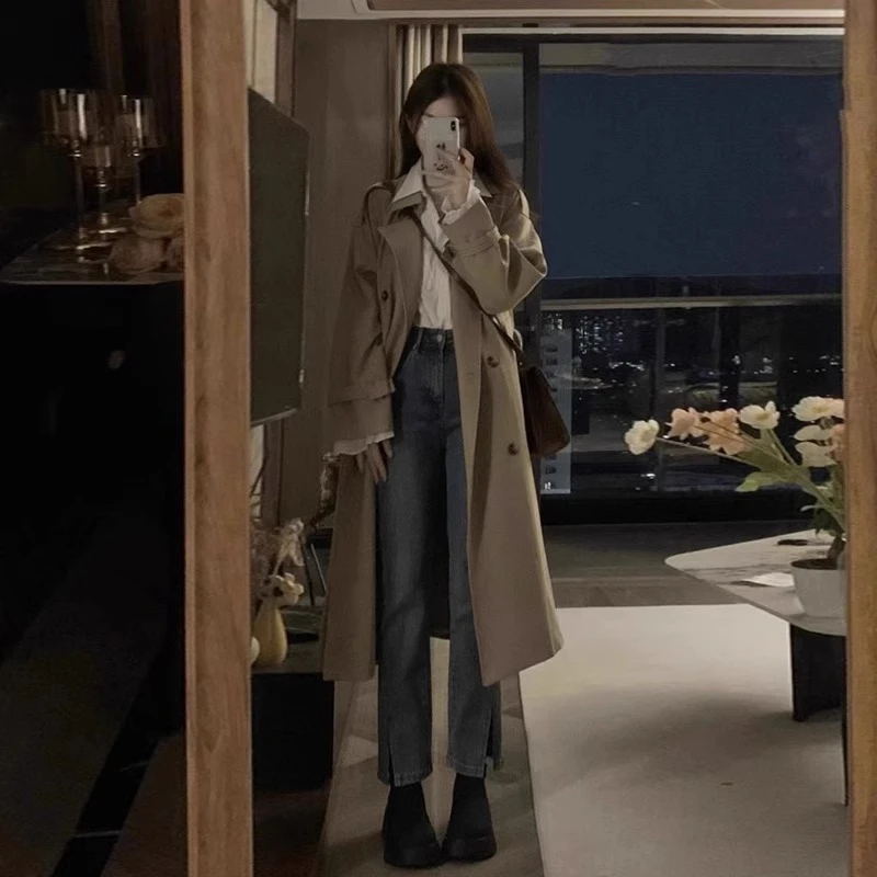 卡其色风衣外套女2025秋季早春秋英伦风中长款小个子今年流行大衣