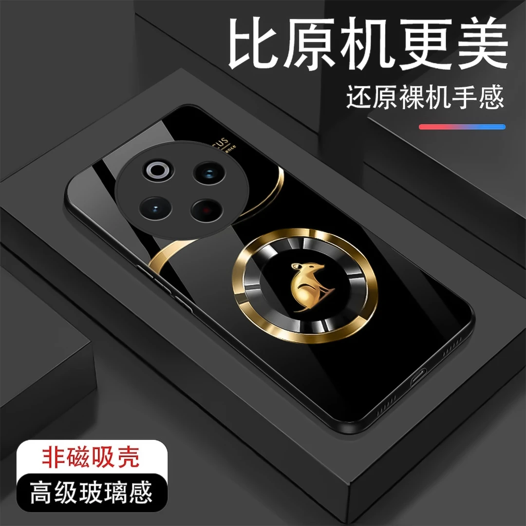 适用【vivo Y300 Pro】圆环生肖钢化玻璃手机壳 国潮商务 超薄防摔