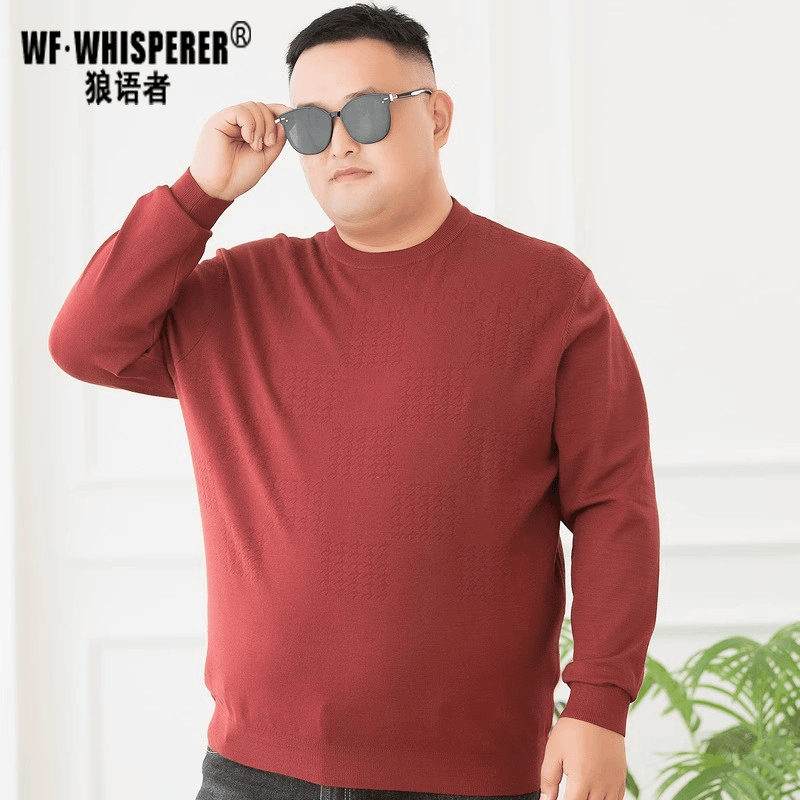 wf•whisperer/狼语者 冬季男胖子打底线衣加肥加大码套头毛衣肥佬超大号宽松休闲毛衣7X
