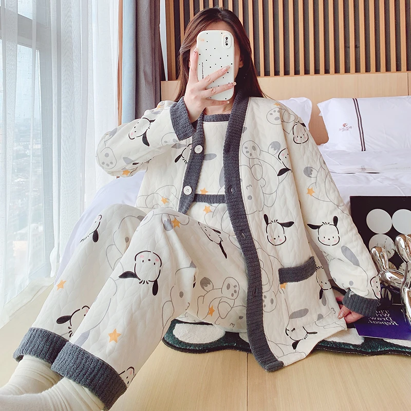 【三件套】秋冬款纯棉月子服加厚保暖喂奶产妇睡衣可外穿哺乳衣套装