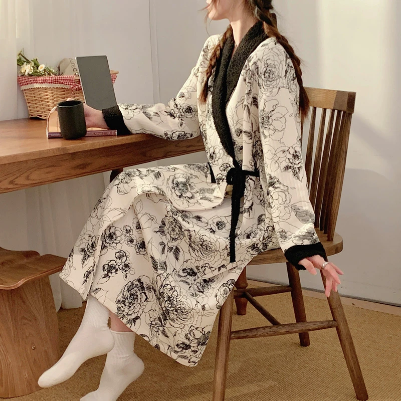 【9月-3月】秋冬季夹层空气棉睡裙孕妇哺乳加肥加厚孕期产后月子服