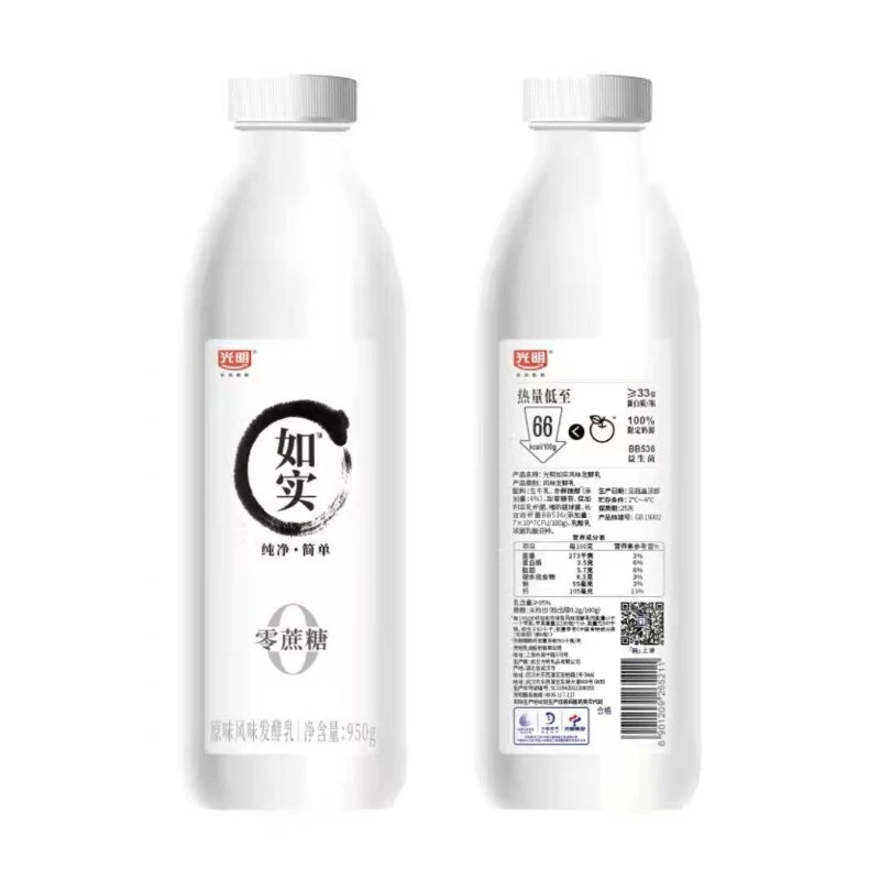 光明如实风味发酵乳原味950g