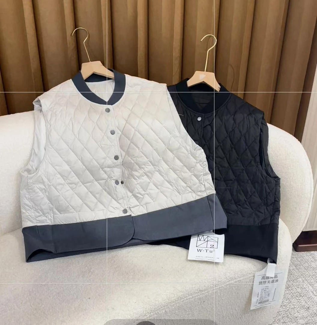 【PINGJIE】24秋冬：6661新款拼接羽羽马甲时尚潮流舒适百搭洋气