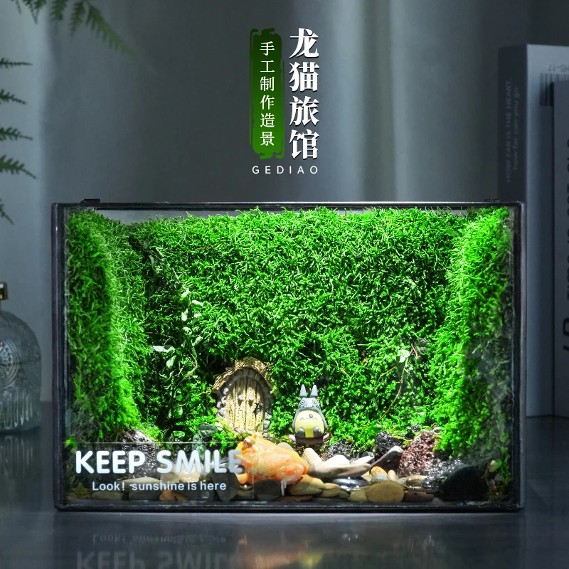 【龙猫客栈】成品创意绿植苔藓微景观爬宠两栖类植物生态桌面造景缸