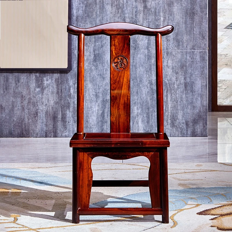 实木纯榫卯手工椅子南美酸枝红木小靠背椅新中式官帽椅简约换鞋凳