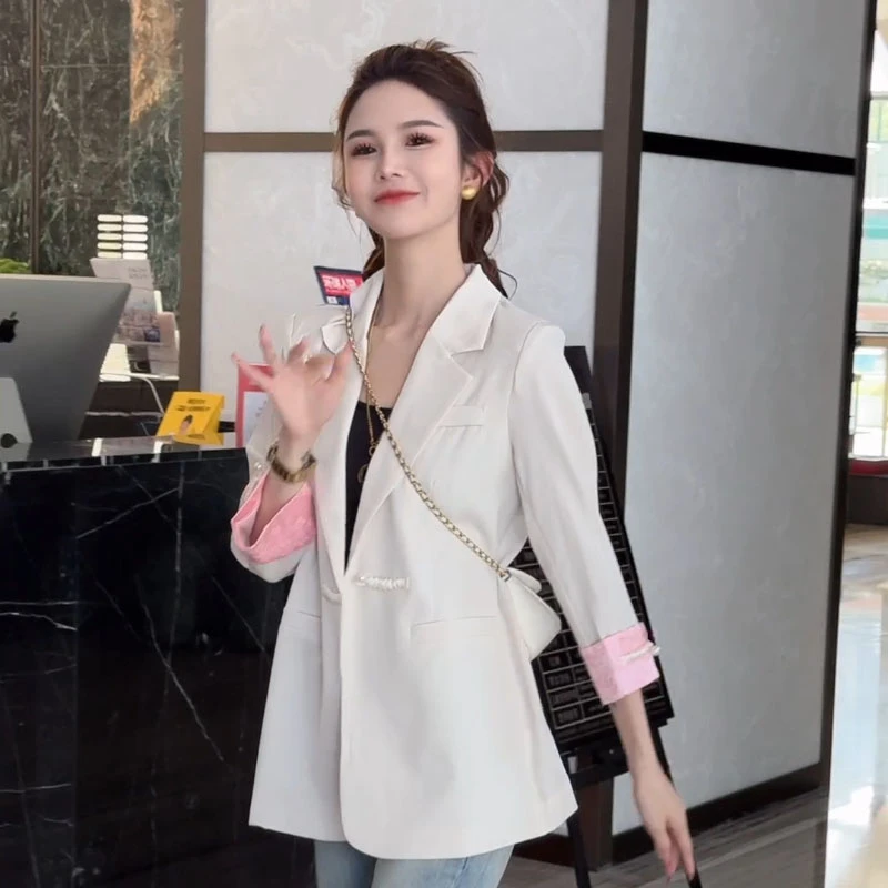 0201高级感国风西装外套女春夏季新款胖妹妹小西服洋气显瘦上衣
