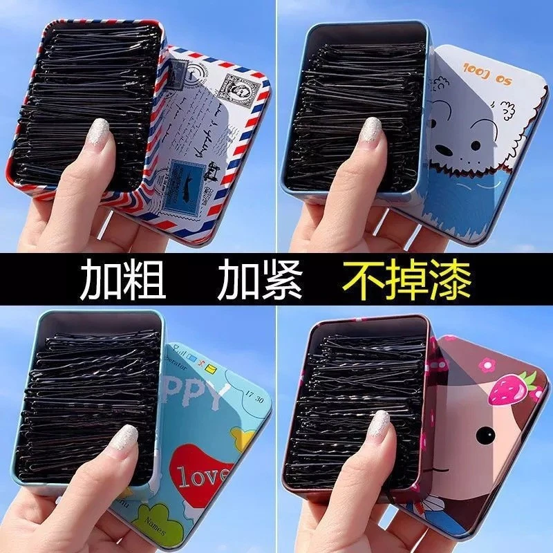 合金发饰 黑色一字夹发卡一次性影楼盘发碎边夹刘海波浪直板夹
