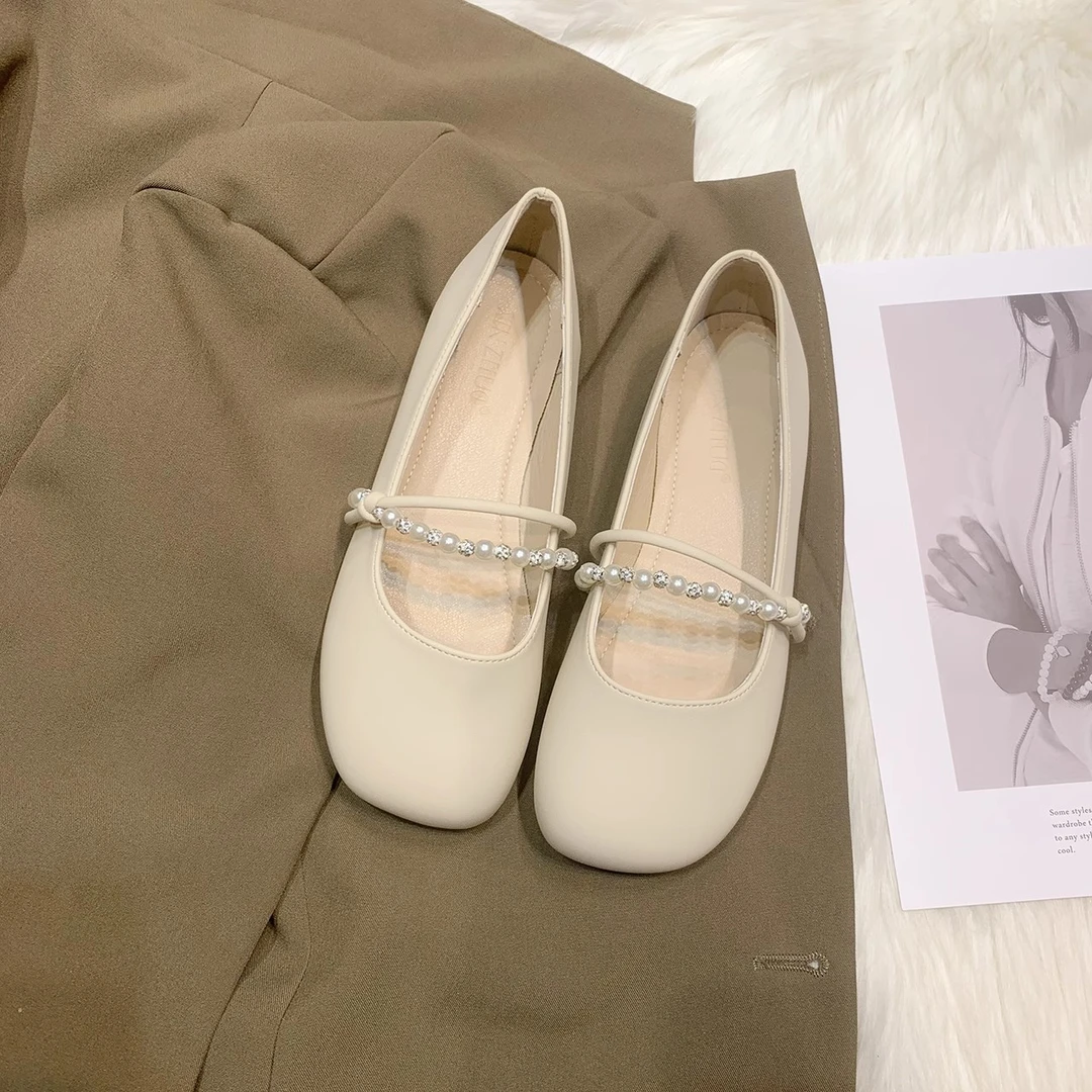 【万达撤柜】平底单鞋女2024新款夏季玛丽珍鞋子配裙子软底鞋女百搭