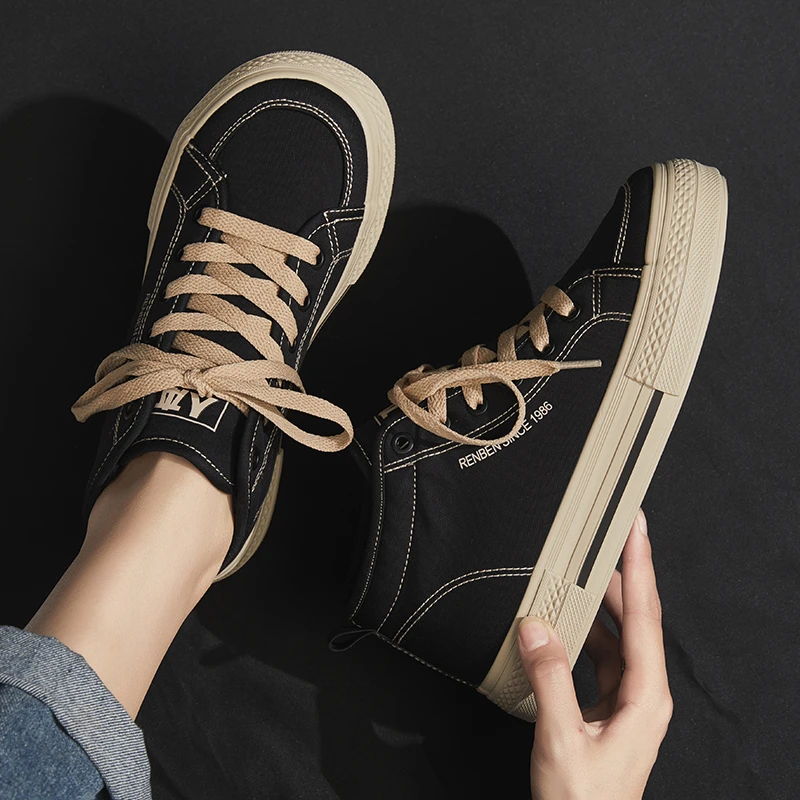 人本棉鞋女冬加绒高帮帆布鞋2025冬季新款加厚棉鞋保暖百搭板鞋潮