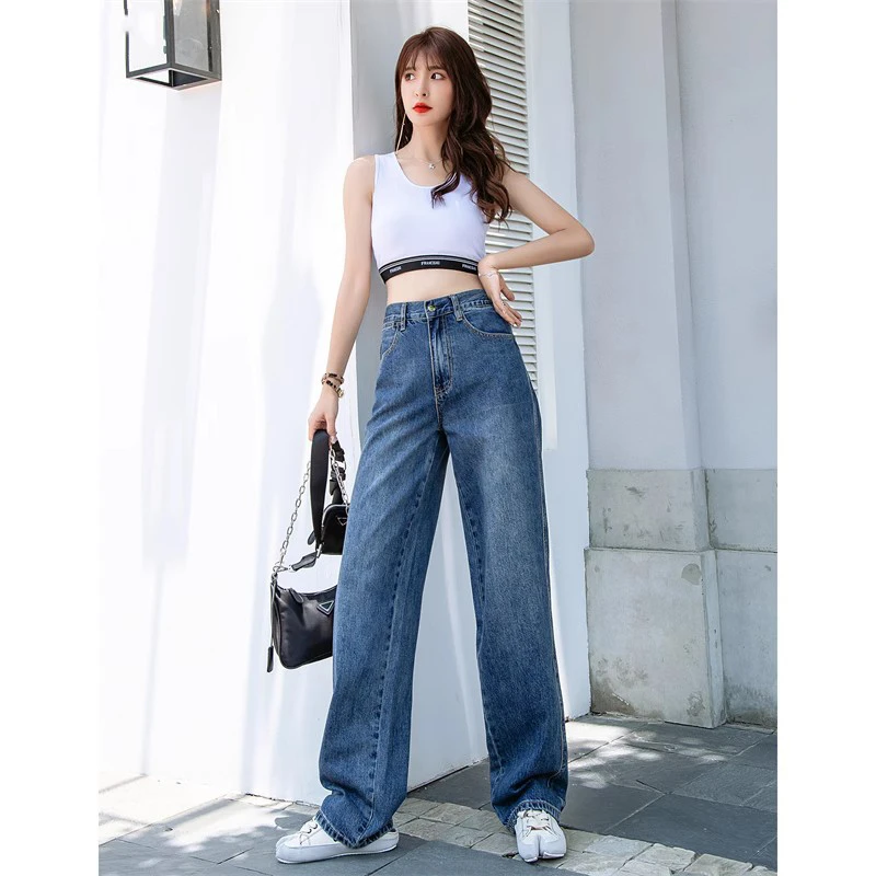 清仓1688宝蓝色阔腿裤宽松修身