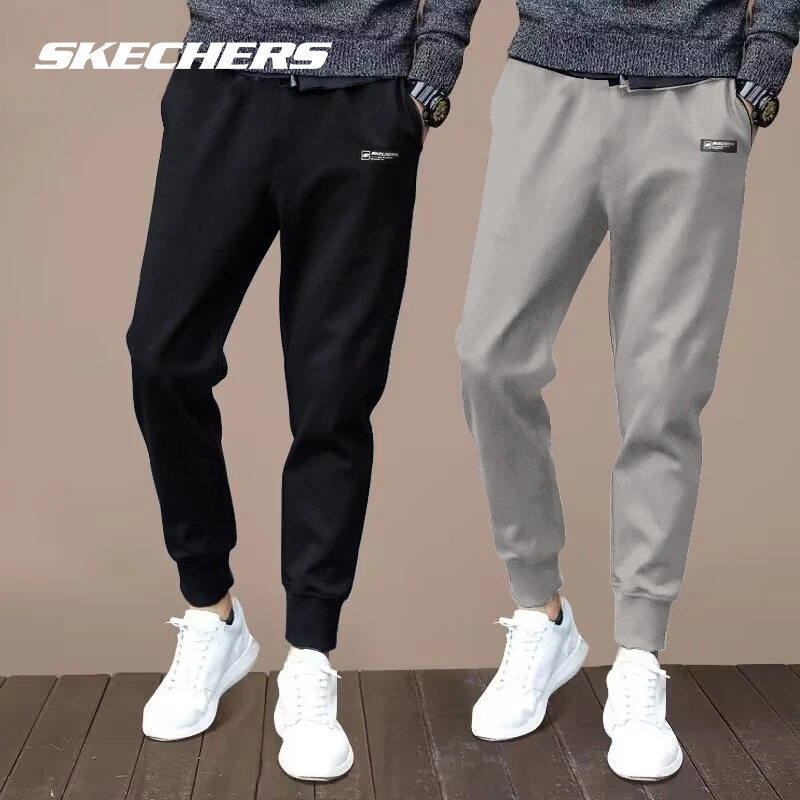 斯凯奇2024冬季男子休闲运动长裤百搭舒适束脚卫裤运动裤L322M053