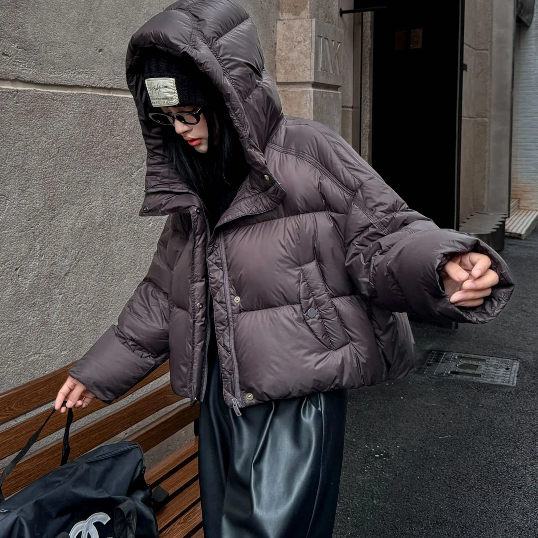 假一赔三 冬季新款女装韩版时尚连帽短款90白鸭绒女士 9386/AR