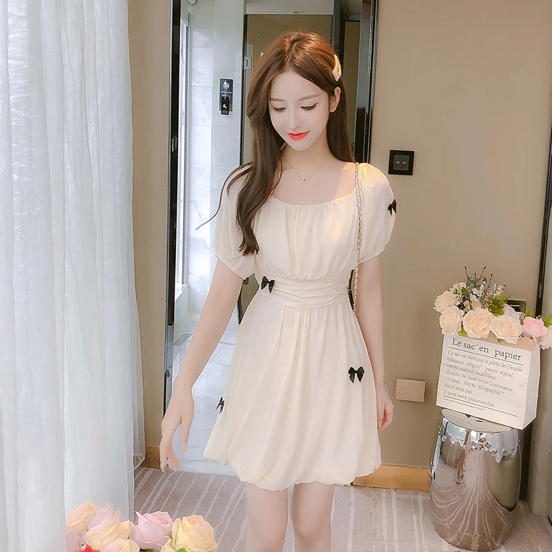 夏季XS女装155娇小矮个子150CM显高145短款小清新仙女连衣裙超仙