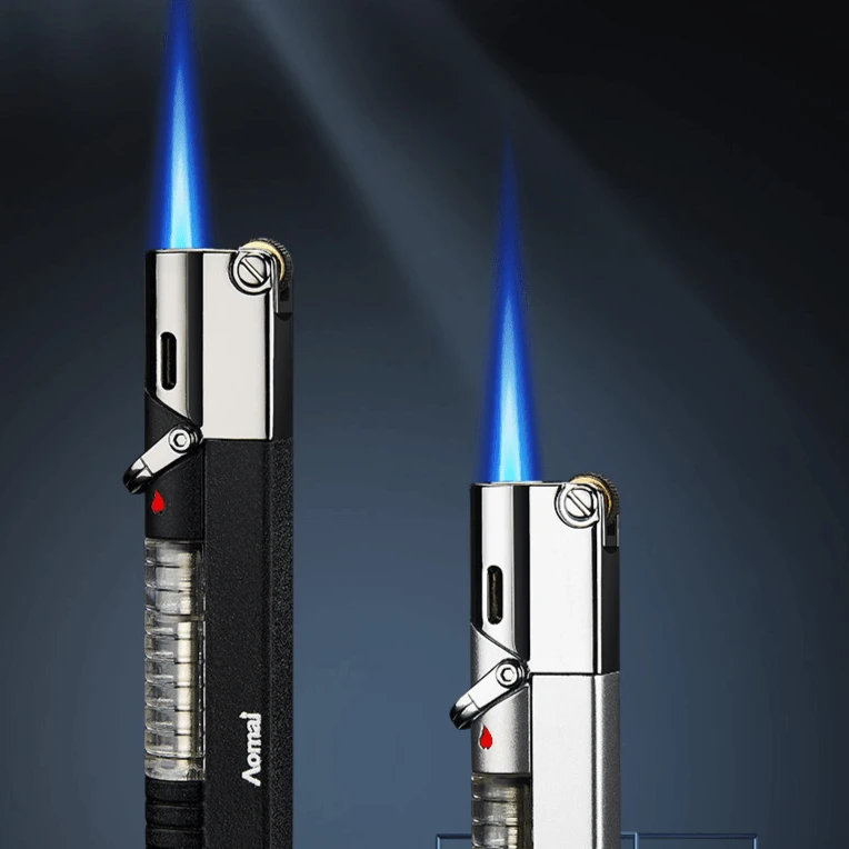 便携式可视气体直冲防风打火机