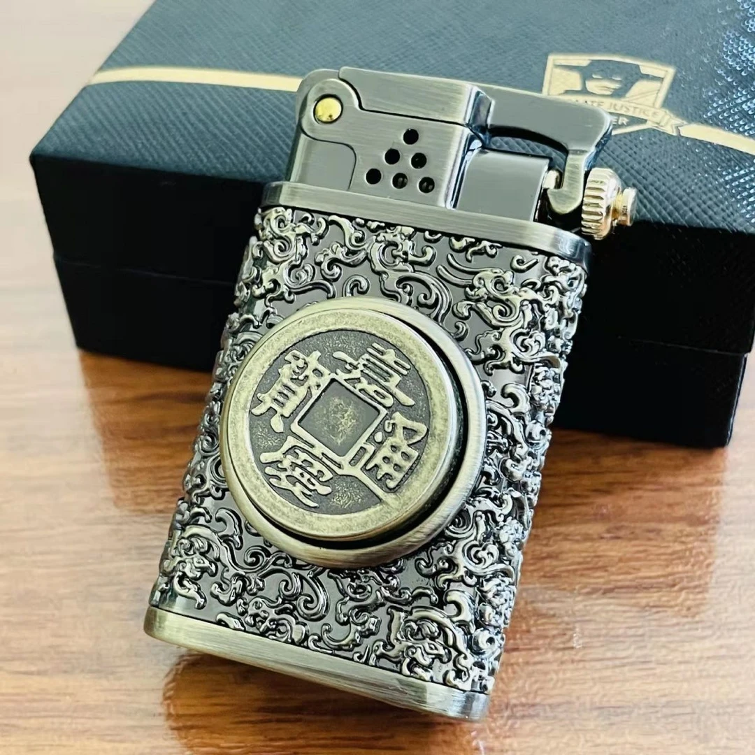 ZORRO佐罗煤油打火机一键弹射时来运转六字真言煤油打火机