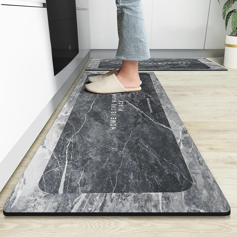 厨房地垫防滑防油可擦免洗硅藻泥吸水垫门口地毯家用防脏l形专用