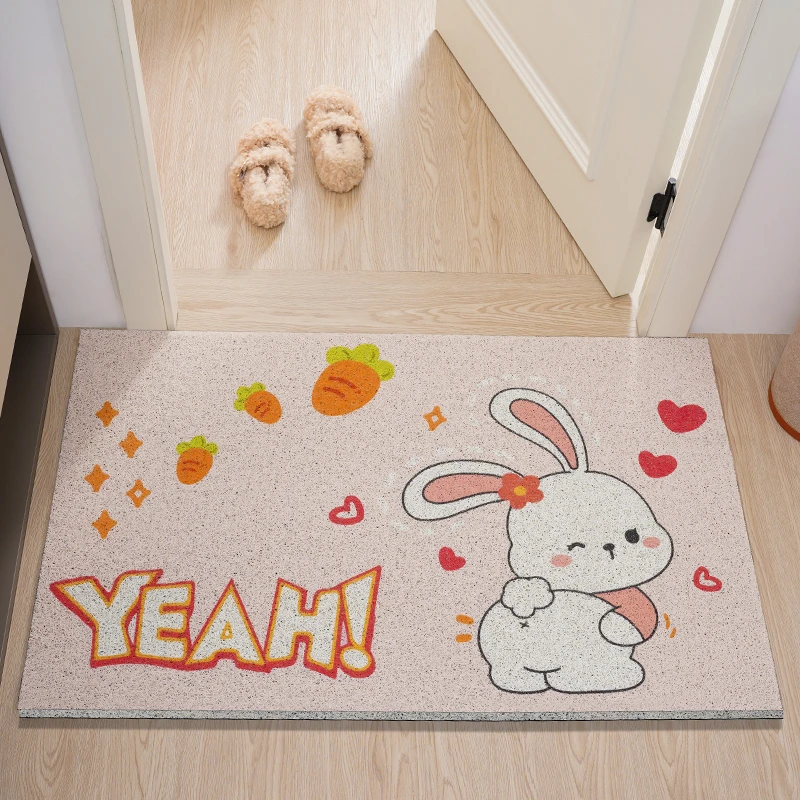 入户门免洗进门地毯家用门口脚垫丝圈塑料防滑垫子简约除尘垫室外