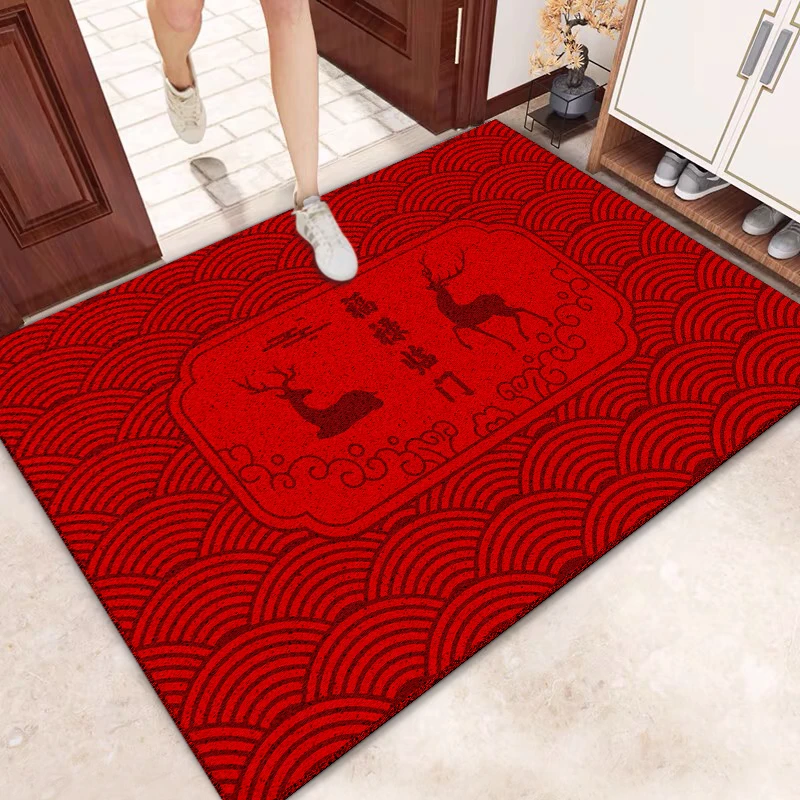 中式豪宅入户门厅家用大门口地垫可裁剪玄关门垫进门除尘蹭土地毯