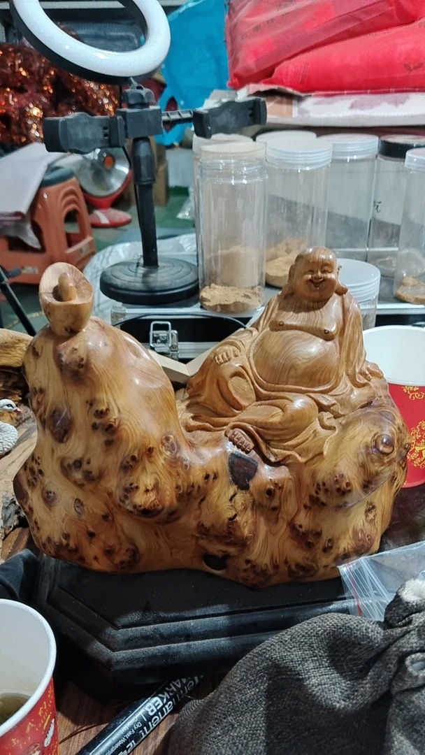 家有弥勒，天天快乐，纯手工雕刻工艺品