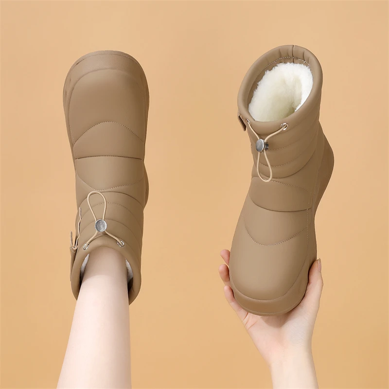 厚底雪地靴女2025冬季新款加绒加厚爆款保暖棉靴抗寒防水面包短靴
