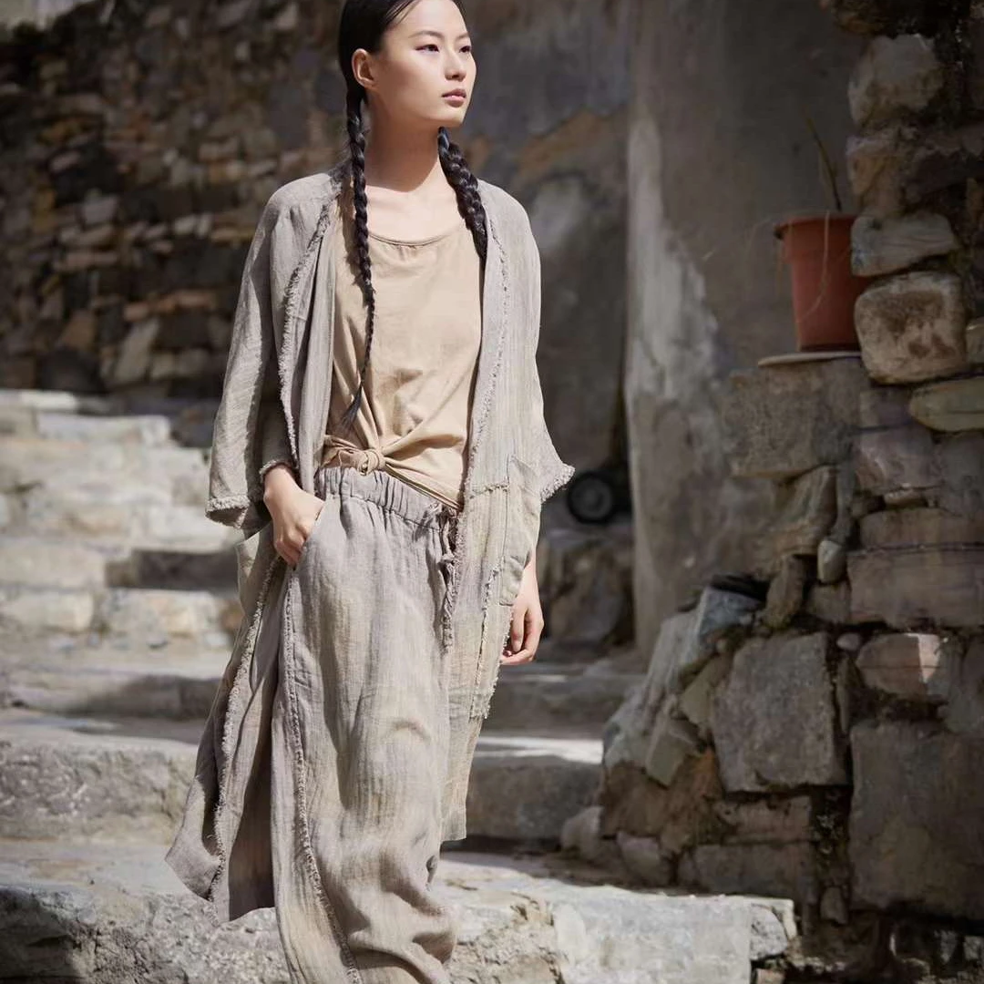 【大漂亮推荐】麻依者2024年夏季休闲复古做旧宽松休闲外套#1244