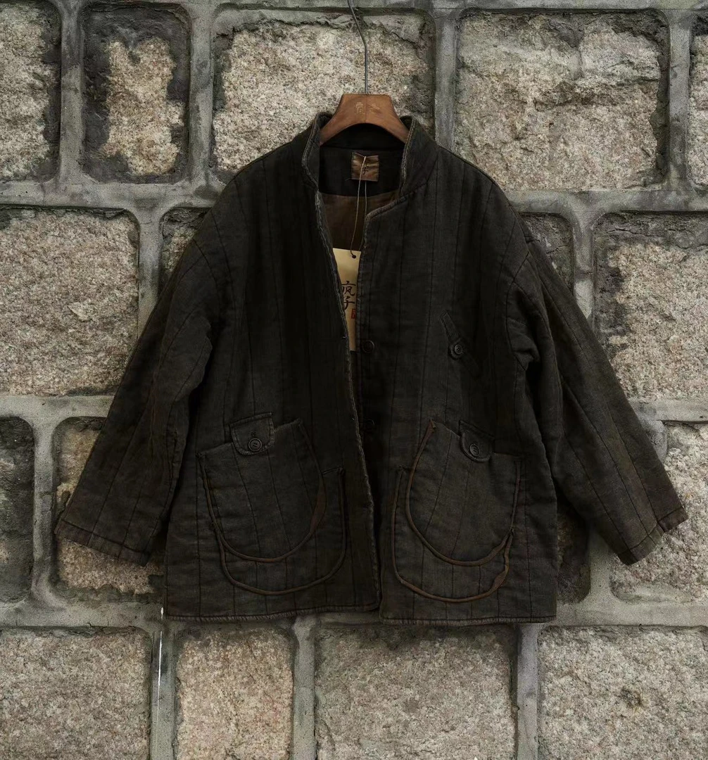 【大漂亮推荐】2023年冬季新款百搭休闲复古做旧宽松短款棉衣#08178