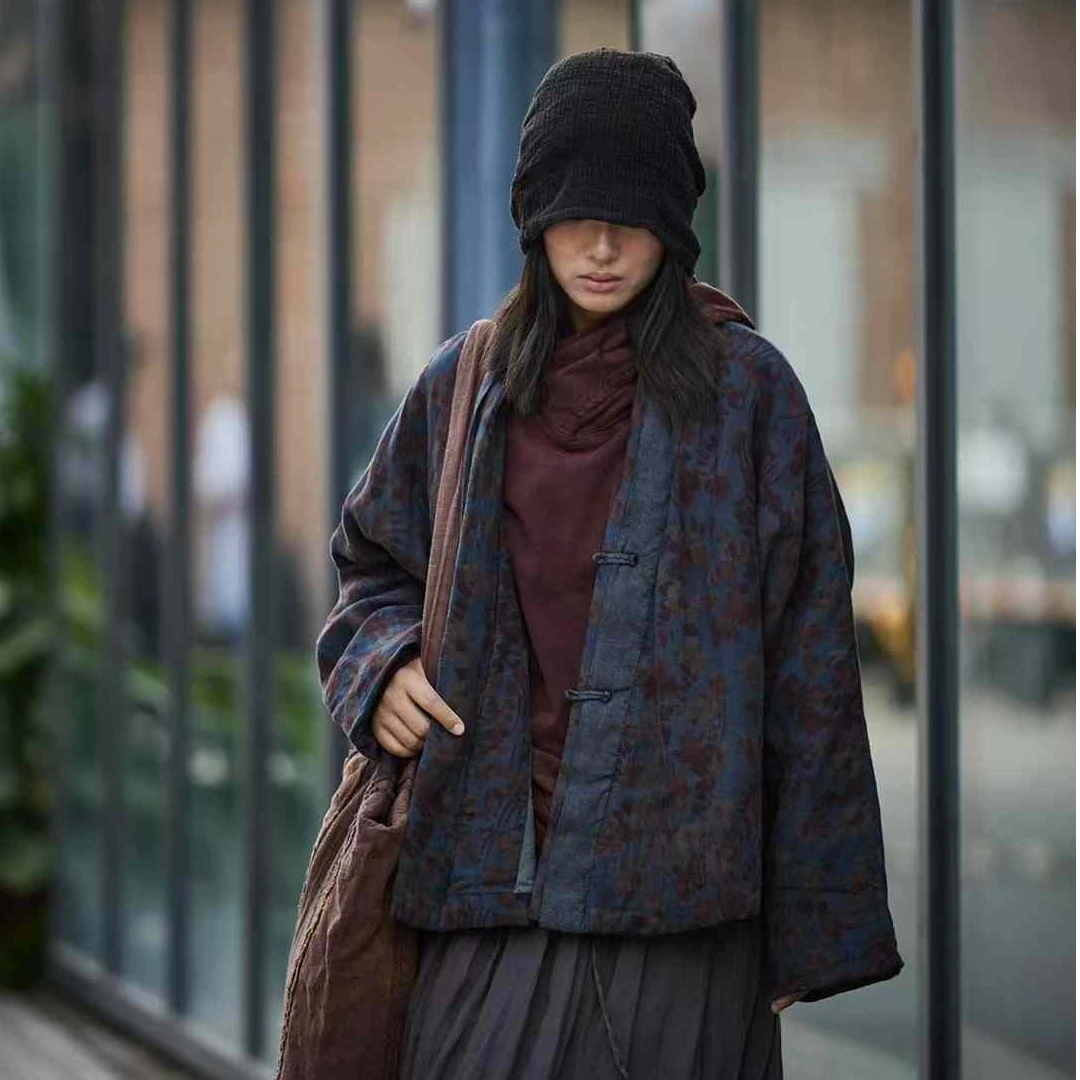 【大漂亮推荐】麻依者冬季新款休闲百搭复古棉衣#M-009