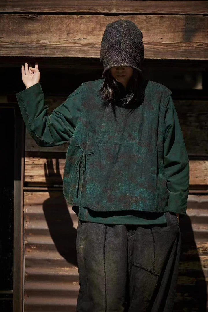 【大漂亮推荐】2023麻依者冬季时尚新款休闲复古 新中式马甲#1167