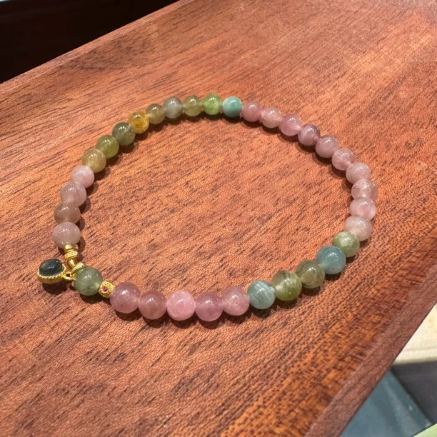 【花满堂】天然碧玺设计款手串S925银多样性发