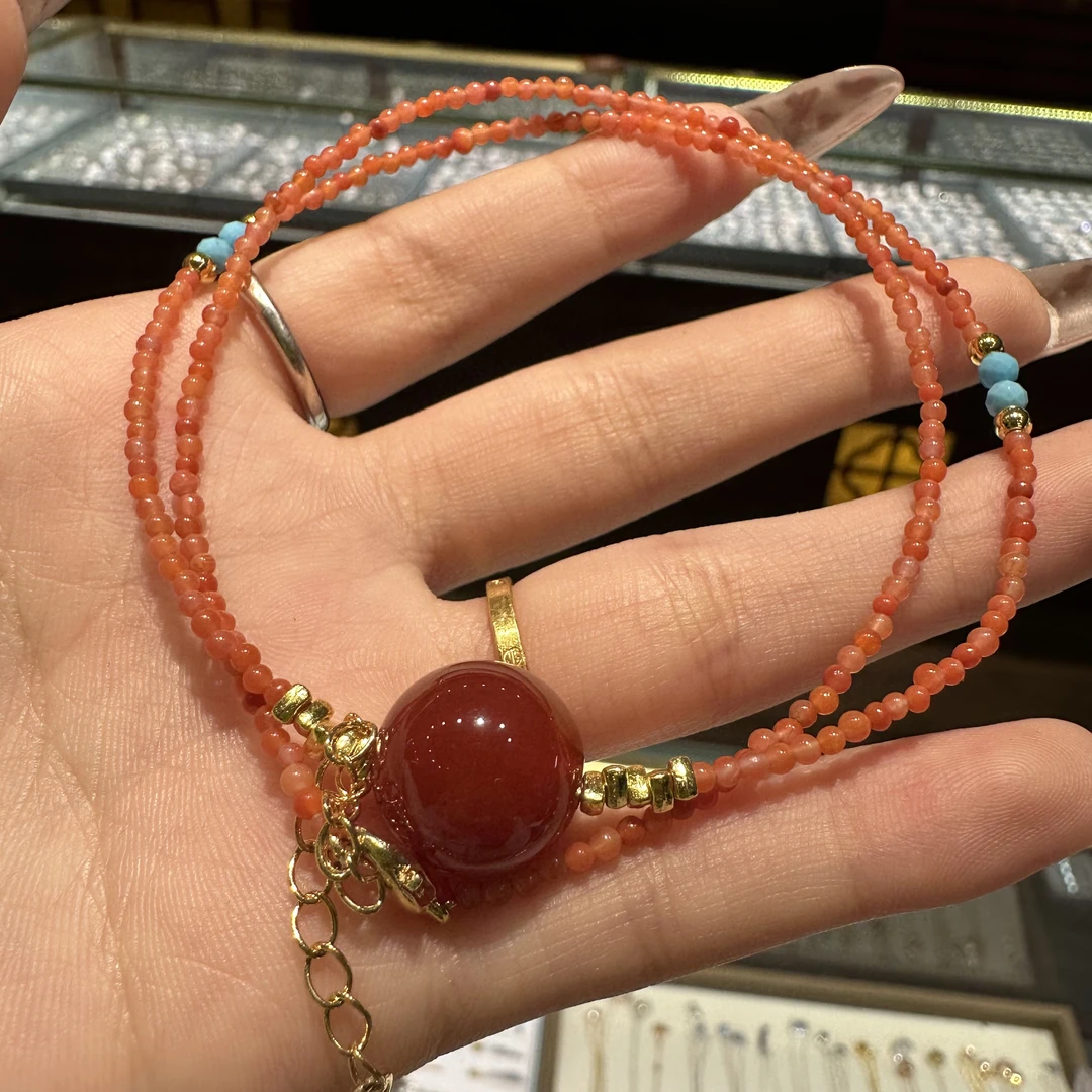 【心头砂】天然南红设计款项链多样性发