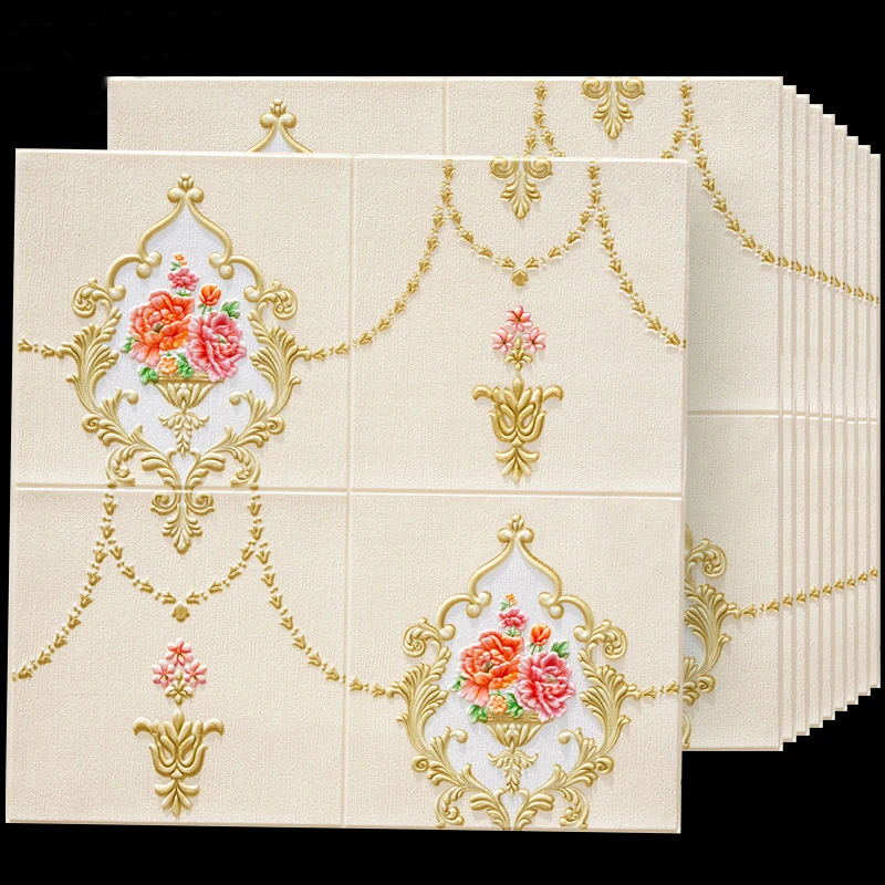 3d立体自粘墙纸卧室泡沫软包客厅背景装饰墙壁贴纸墙贴吊顶天花板