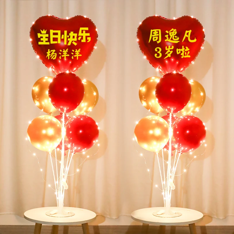 生日装饰场景布置气球周岁宝宝儿童快乐派对用品女孩男孩网红桌飘