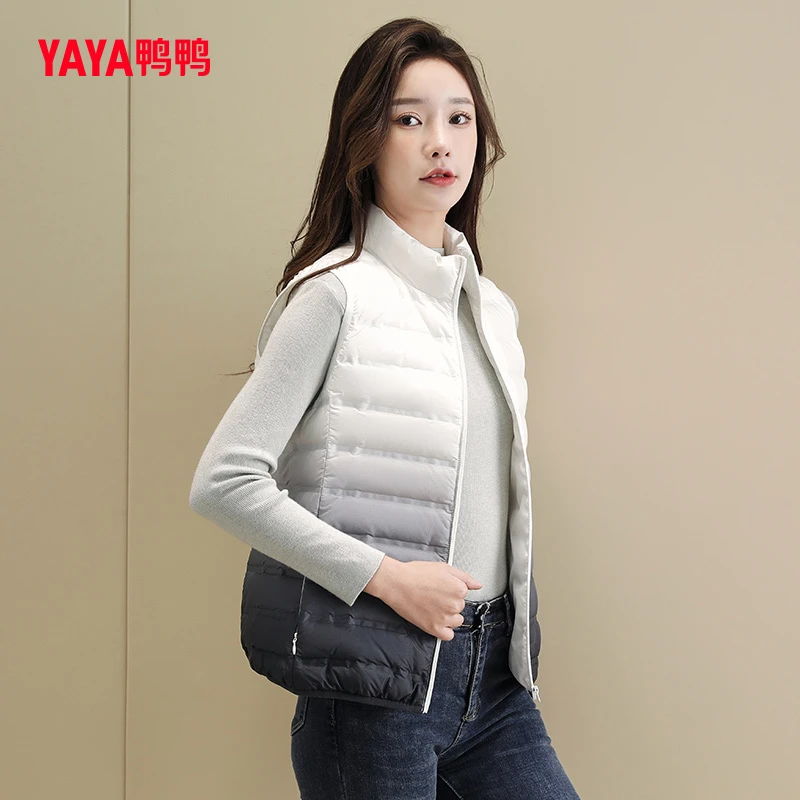 【90鸭绒】鸭鸭渐变色羽绒服马甲时尚休闲外穿休闲羽绒服羽绒服鸭绒