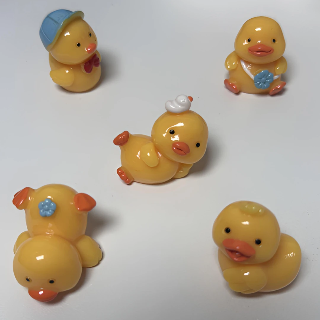 （主播代拆）呆萌可爱树脂小黄鸭手工diy涂色制作质量