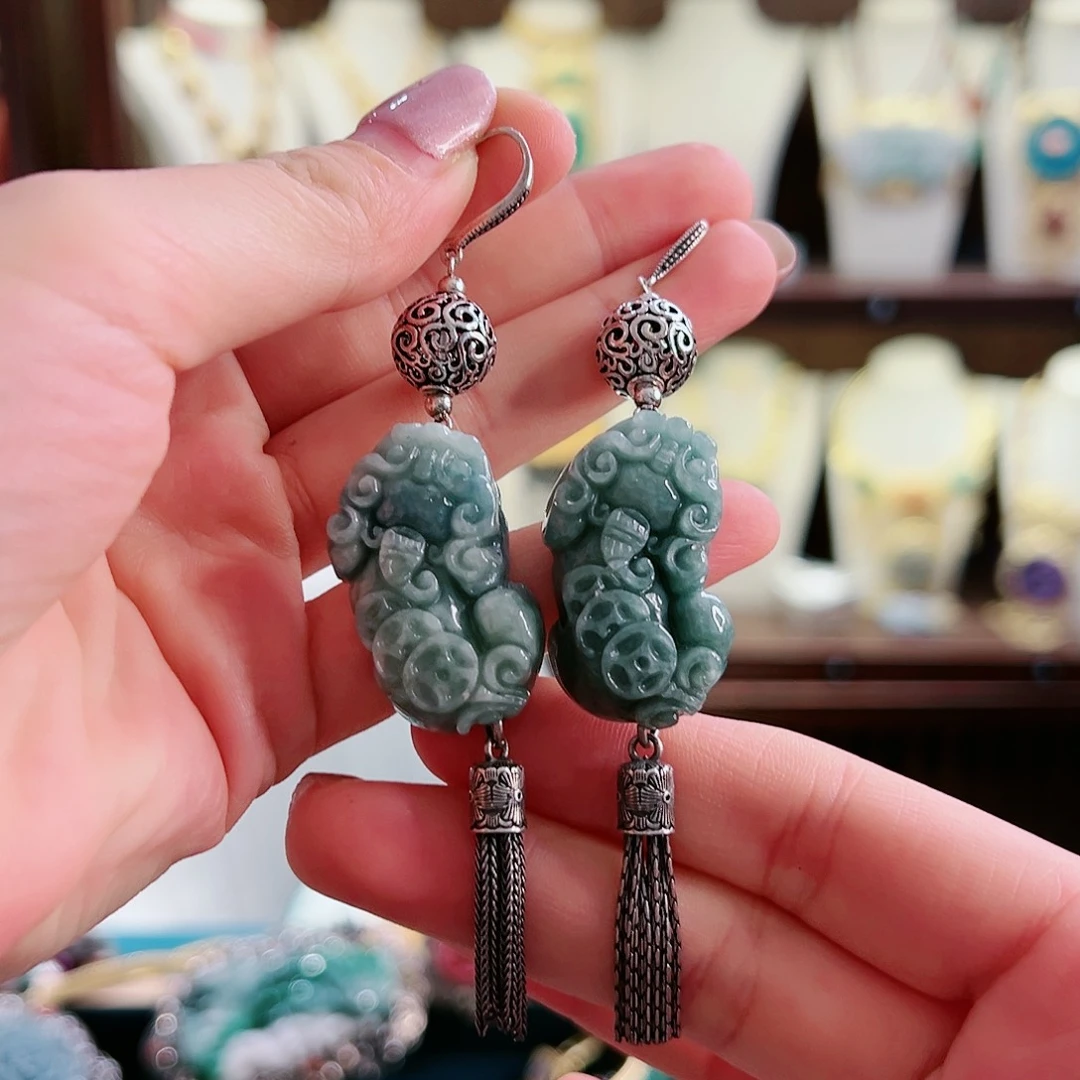 翡翠耳饰未镶嵌耳环