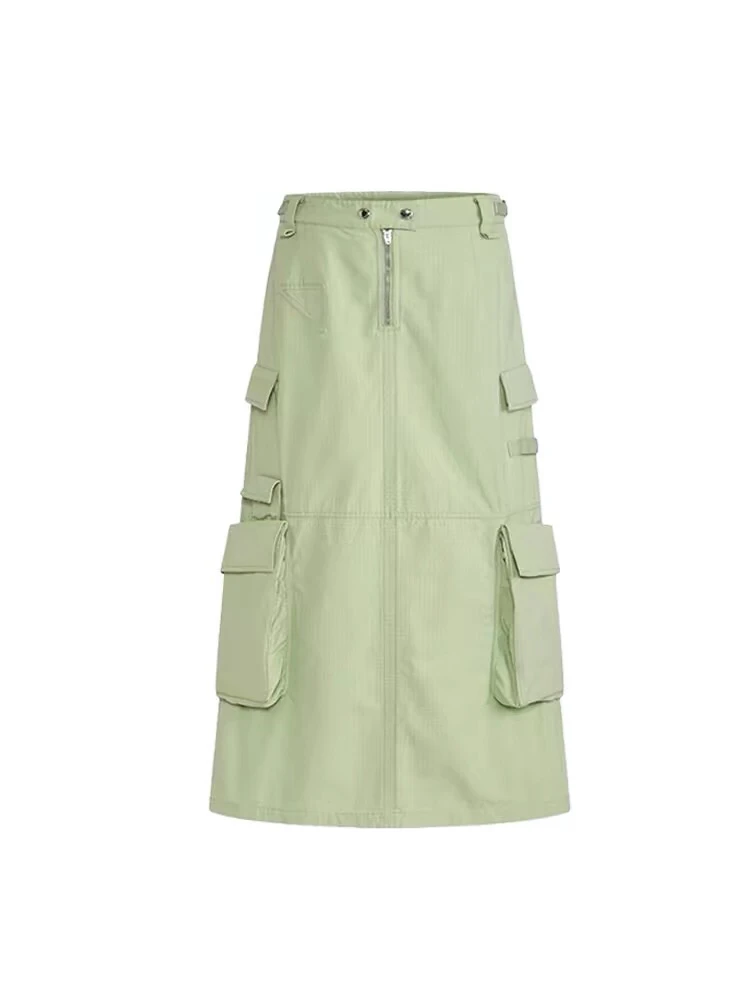 水洗多口袋工装半身裙明星同款