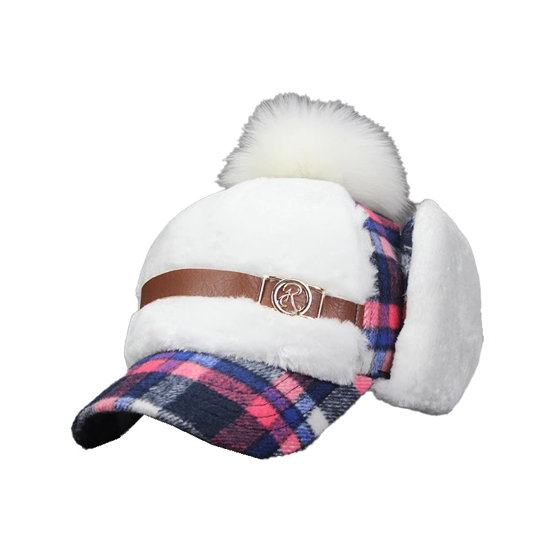 英伦风韩版秒变潮女假毛帽子护耳女款时尚户外百搭女士毛绒滑雪