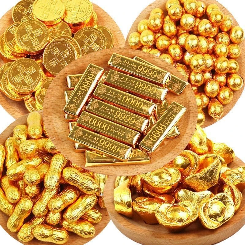 代发混装蛋糕房烘焙必零食巧克力金条金元宝金花生金币巧克力婚庆