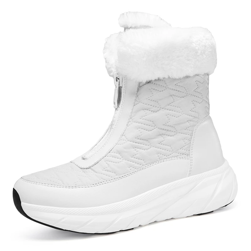 冬加绒侧拉短靴加厚新款中筒棉鞋女防水穿搭外穿保暖棉鞋女冬季