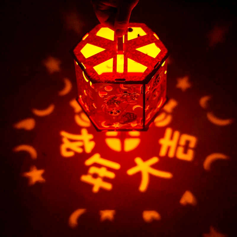 新年春节龙年儿童手提灯笼diy材料包2024龙年手工投影灯笼led发光