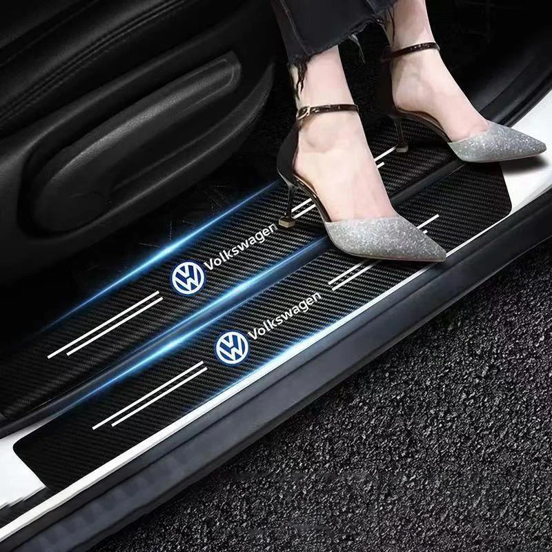 汽车门槛条防踩贴防护条立体保护碳纤耐磨车贴片防刮后备箱防撞贴
