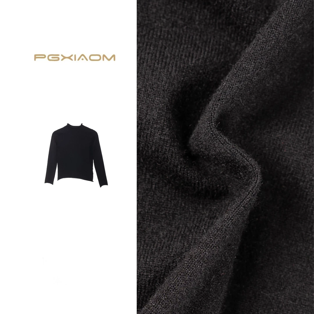 【PGXIAOM】mini定制黑色卷边领毛衣针织衫MY9531
