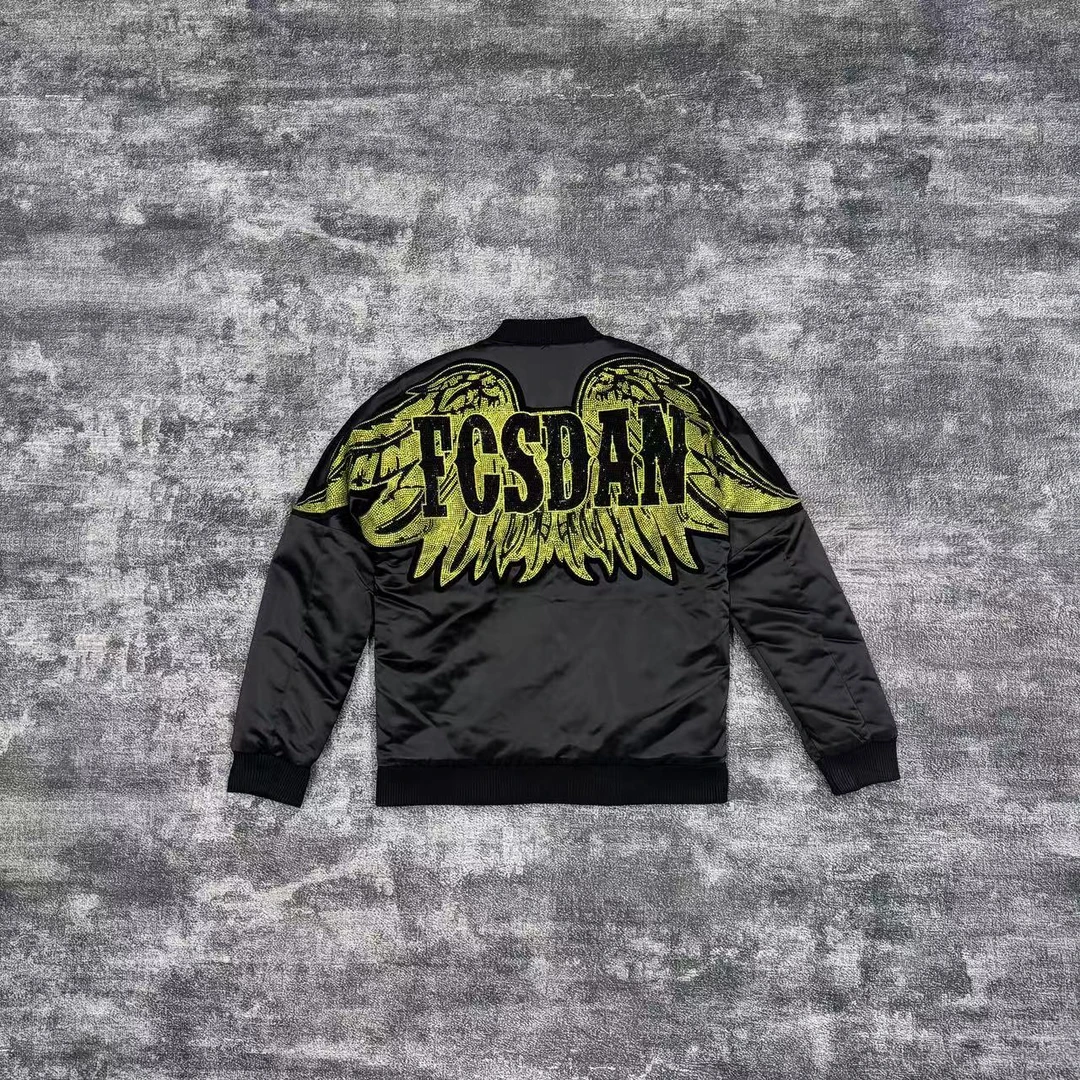 男士潮流烫钻外套春秋运动时尚休闲黑色11866