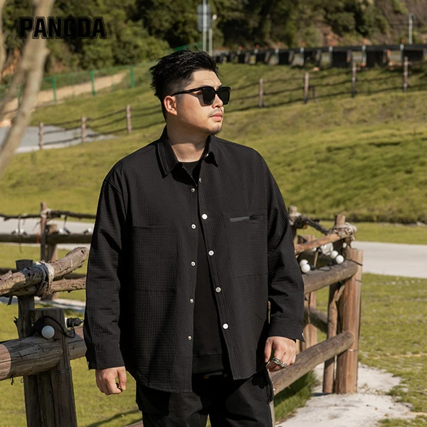 【工装风户外衬衫】PANGDA大码男装秋冬加肥加大宽松休闲百搭时尚