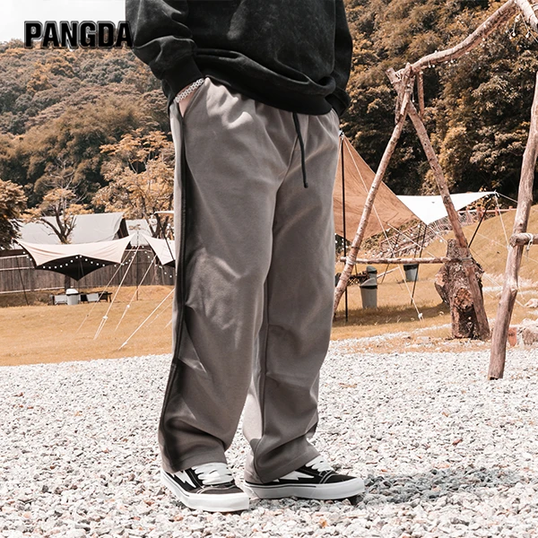 【渐变直筒卫裤】PANGDA大码男秋季宽松加肥潮流弹力胖哥松紧长裤